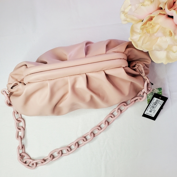 Badgley Mischka Bags Badgley Mischka Blush Purse Ruched Convertible
